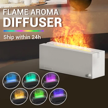 320 МЛ RGB Flame Ароматический диффузор, Увлажнитель Воздуха, Имитация аромата для настольной комнаты, Очиститель для Ароматерапии, Туманообразователь, Подарок для Фоггера
