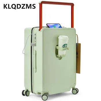 KLQDZMS Новый чемодан, 26-дюймовый многофункциональный кейс на тележке, 20-дюймовый посадочный бокс, USB-зарядка, застежка-молния, коробка с паролем, чемодан на колесиках