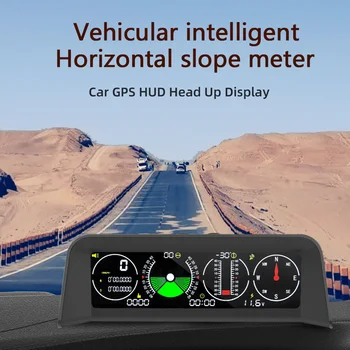 Автомобильный Головной Дисплей X90 Автомобильный Компас Инклинометр 4 в 1 GPS Измеритель Скорости PMH KMH с Сигнализацией Превышения Скорости для всех транспортных средств