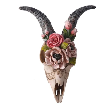 Декоративная Настенная Скульптура, Имитация Цветка, Орнамент в виде черепа Козы