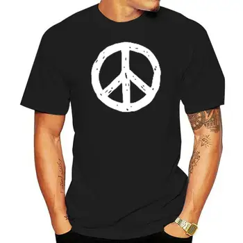 Мужская футболка Peace Love с принтом на груди, Triblend, V-образный вырез, хиппи