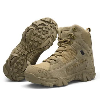 Мужские зимние Армейские ботинки 2024 года, новые коричневые Армейские ботинки для кемпинга, альпинизма, Водонепроницаемые военные ботинки, удобные и долговечные для путешествий
