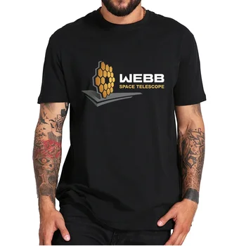 Футболка с логотипом космического телескопа Джеймса Уэбба, забавная футболка JWST Exploration, мягкая повседневная хлопковая футболка с круглым вырезом, размер ЕС