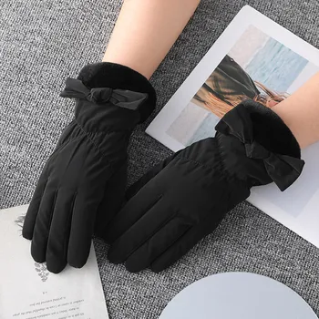 Черные Перчатки Grace Зимние Уличные Лыжные Велосипедные Ветрозащитные Водонепроницаемые Термальные Перчатки С Утолщенным Сенсорным Экраном Теплые Перчатки перчатки